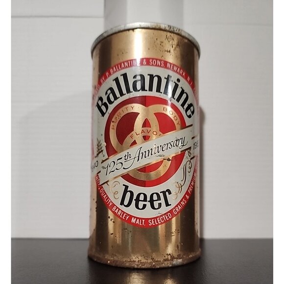 empty, SEALED BALLANTINE 125th Anniversary U zip Tab BEER CAN 1965 034-09 - Picture 1 of 6